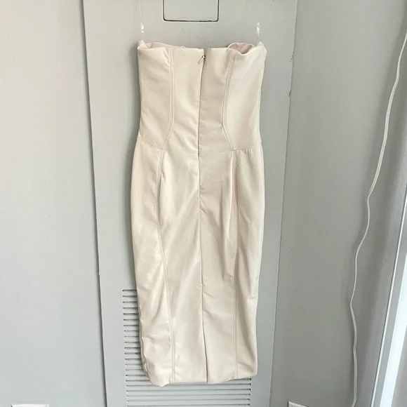 HOUSE OF CB Camilla Strapless Faux Leather Dress S - Picture 7 of 8